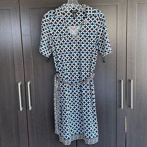 White House Black Market Short sleeve, a-line boho, knee length dress. Size S